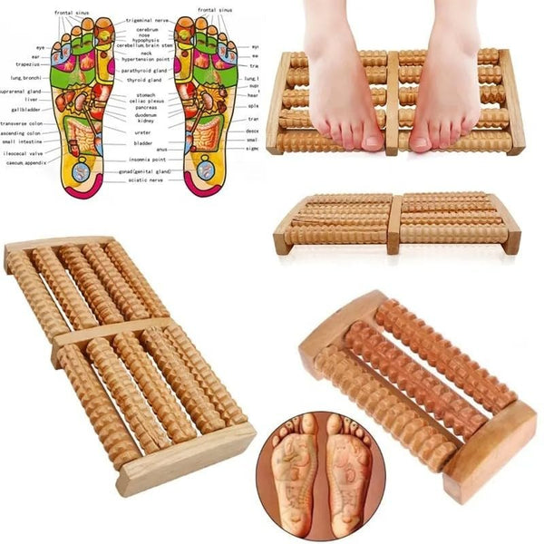 Wooden Roller Foot Massager (Pain & Stress Relief)